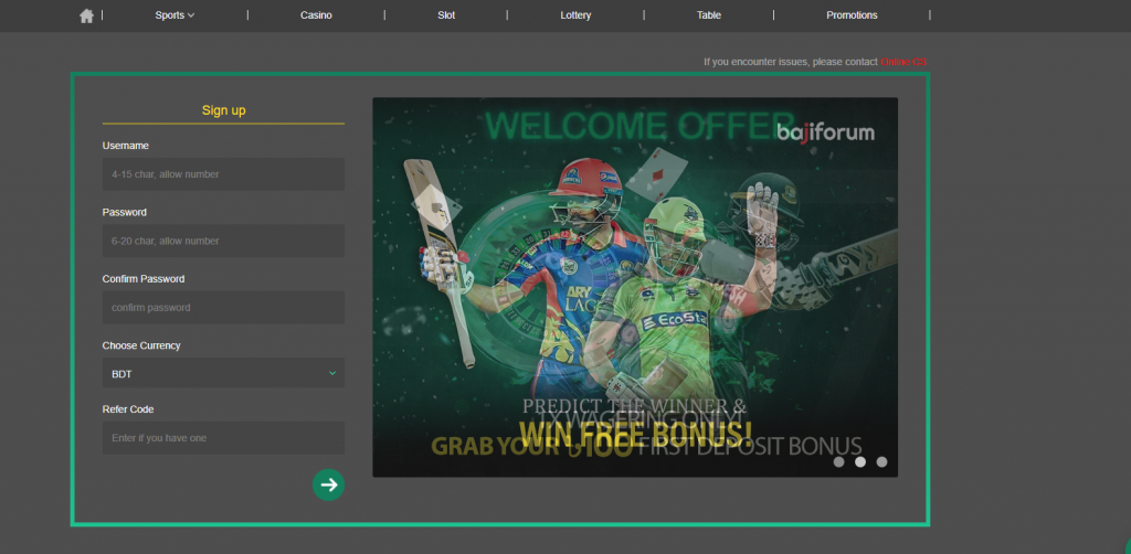 Baji Live Registration